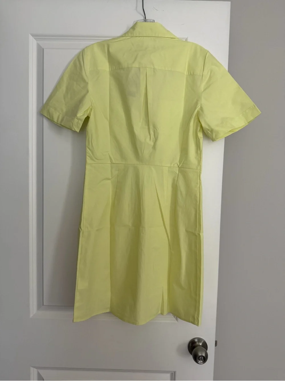 J. Crew Neon Yellow Short-Sleeve Button-Front Shirtdress